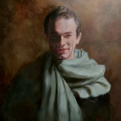 Antonio com Cachecol Óleo sobre tela 50x60