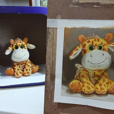Girafa pelucia pintura referencia